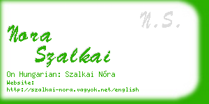 nora szalkai business card